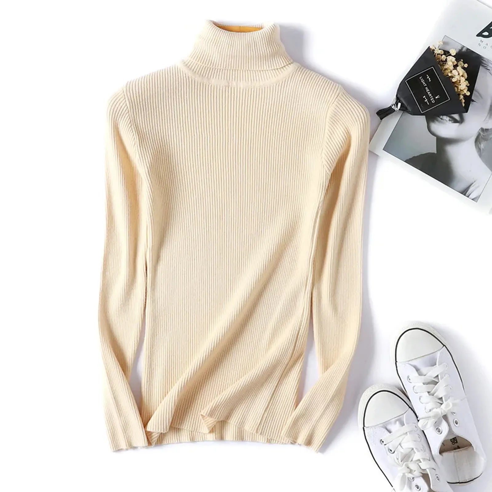 Casual Women's Knitted Turtleneck Sweater