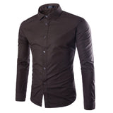 14 Colors Solid Color Men's Fashionable Long Sleeve Shirt