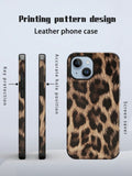 Leopard Print PU Leather Shock-Proof Phone Case for iPhone