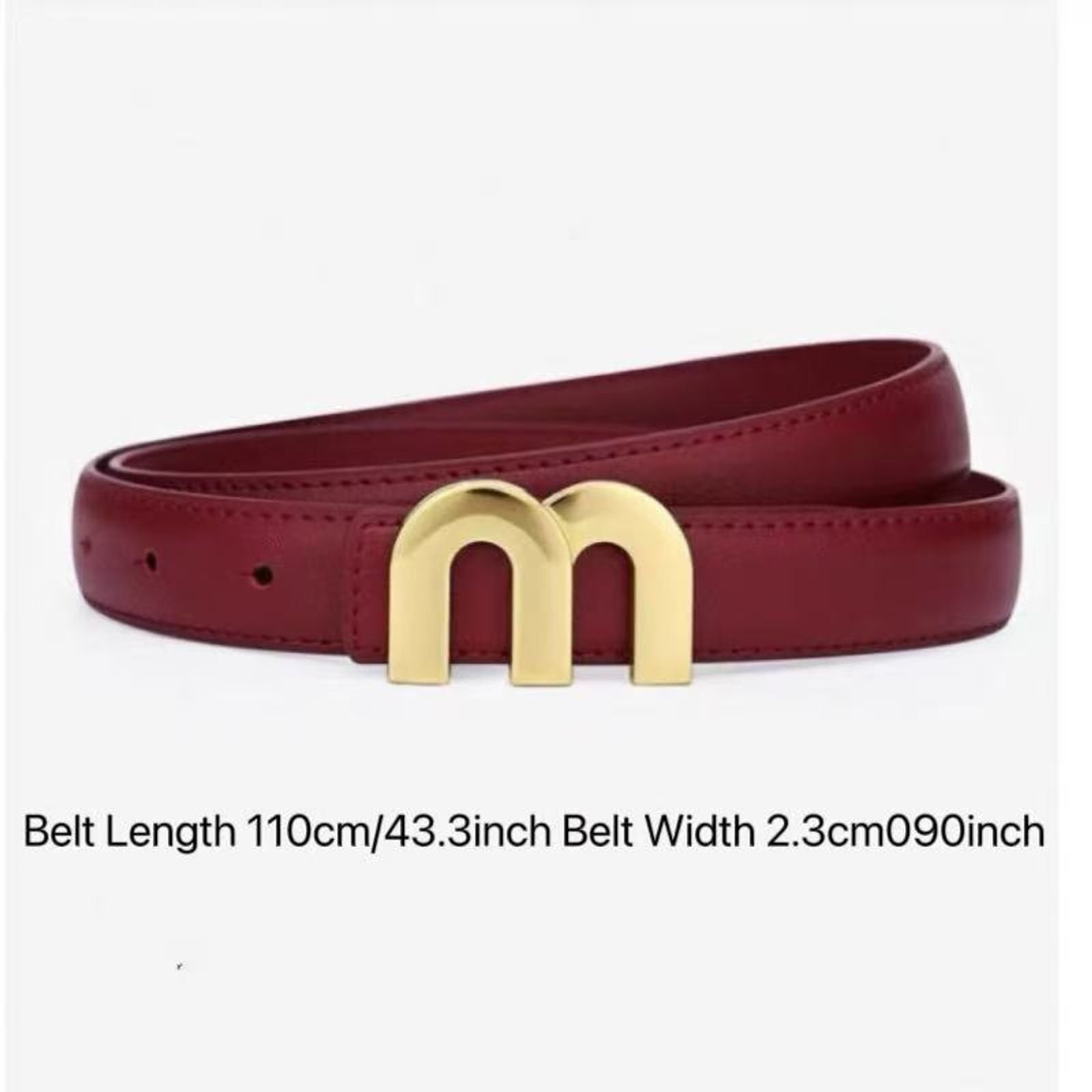 Women's Fashion Belt with High-Quality Gold Buckle