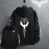 Men's Black Casual Hoodie for Autumn and Winter