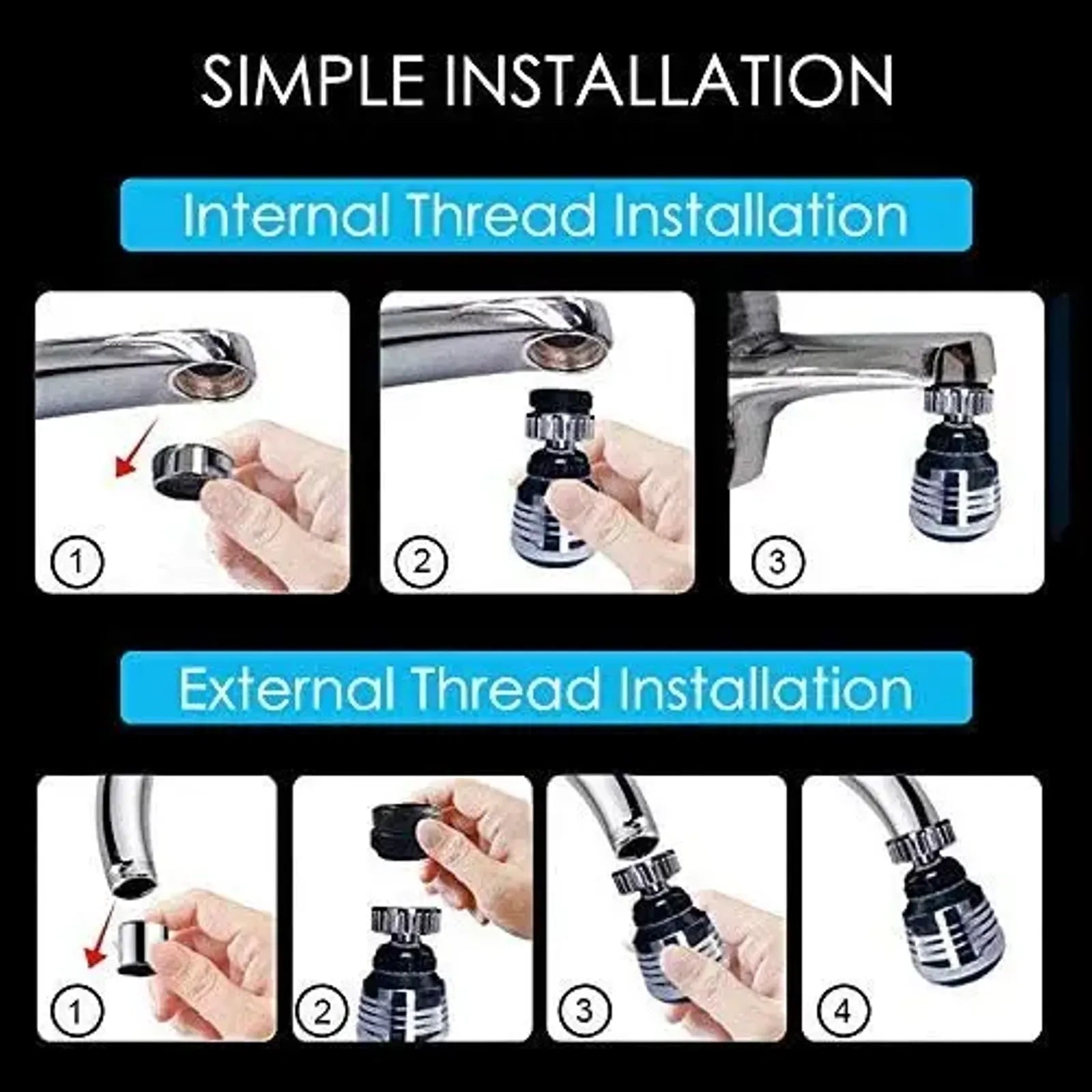 360 Rotatable Bubbler Faucet Extender for Kitchen & Bathroom