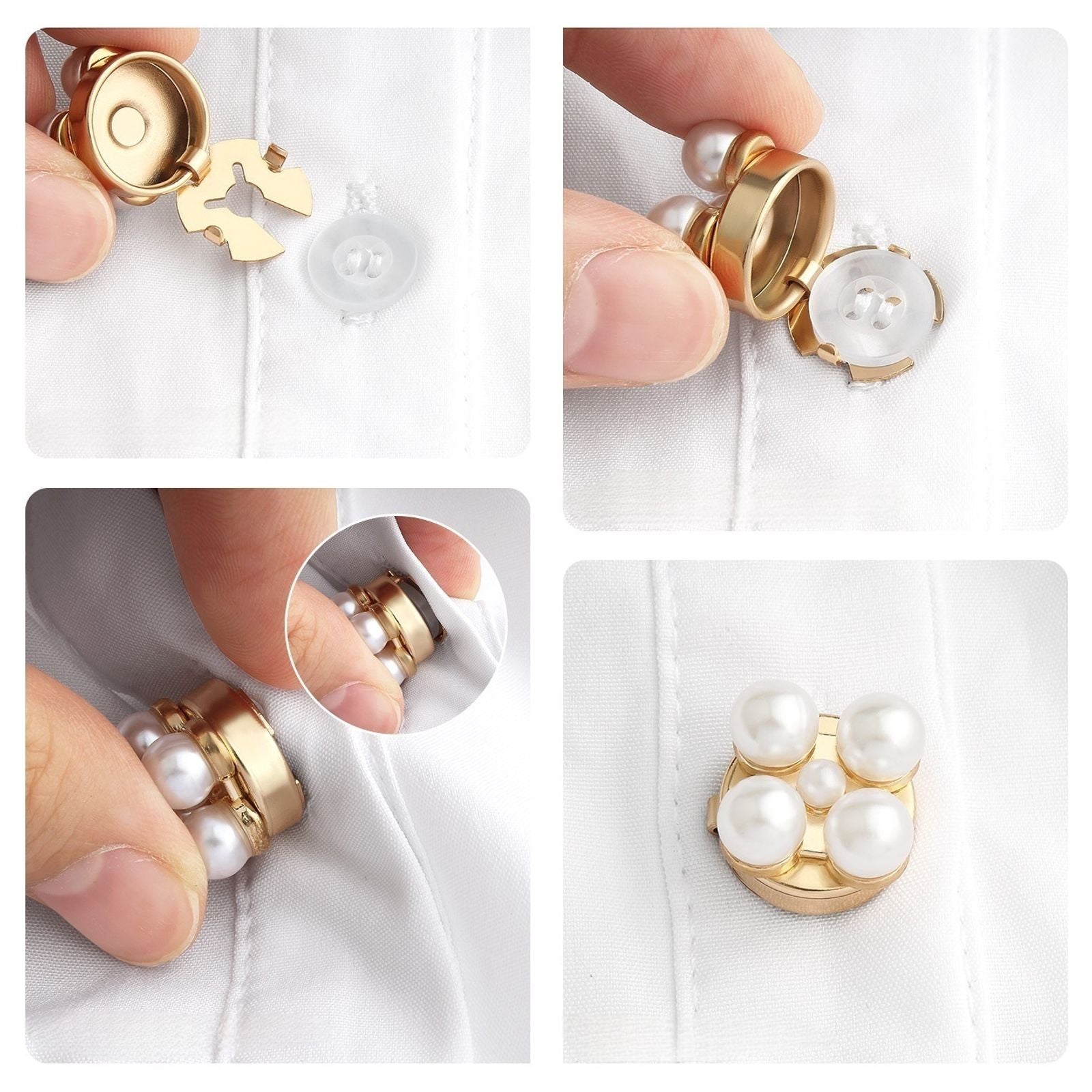 Crystal Pearl Button Covers for Shirts and Coats