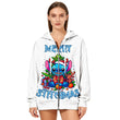 Women's Oversized Hooded Zip-Up Sweatshirt Merry Stitchmas