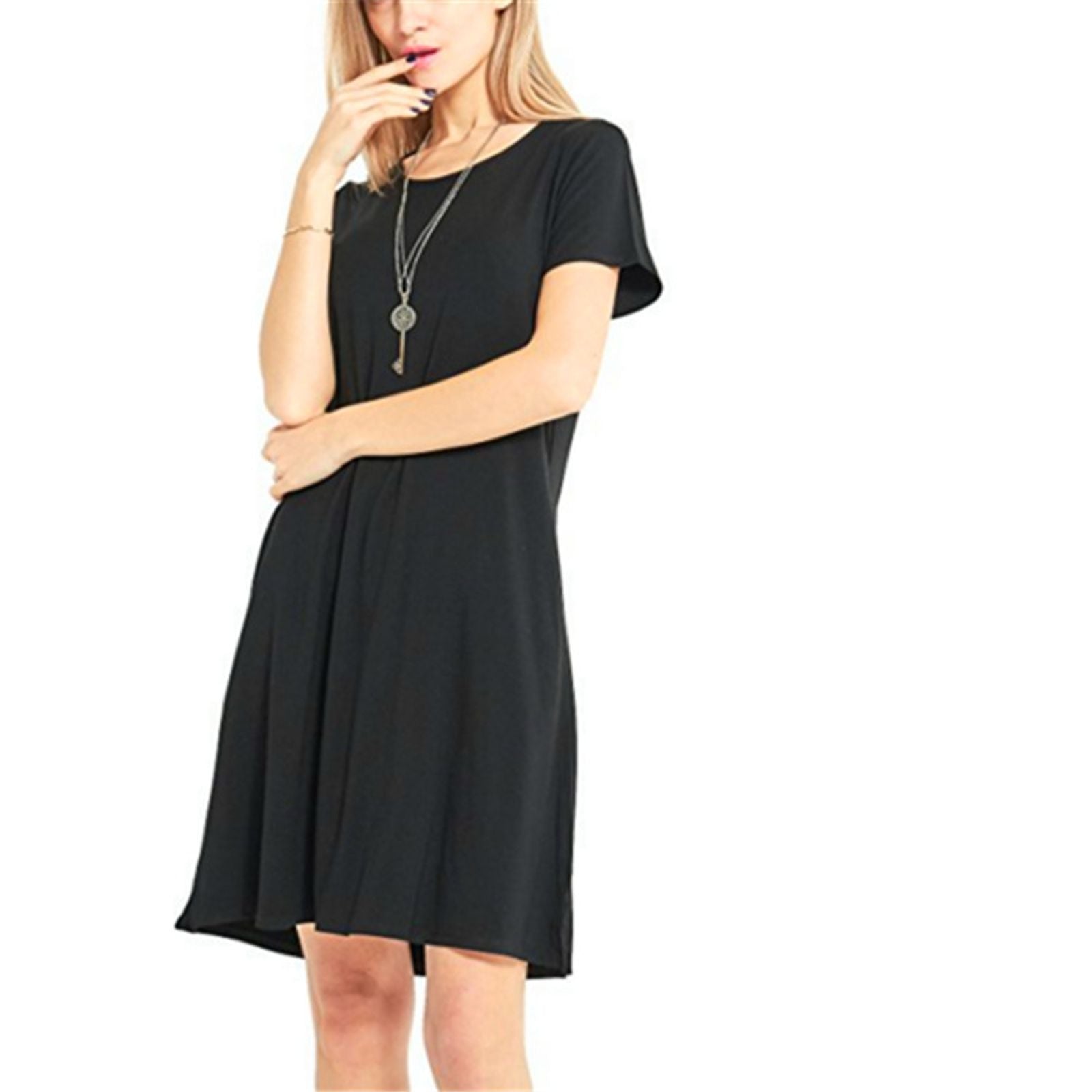 Women’s Vintage Casual Short Sleeve T-Shirt Dress