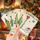 50pcs Vintage Christmas Hanging Gift Tags with Rope
