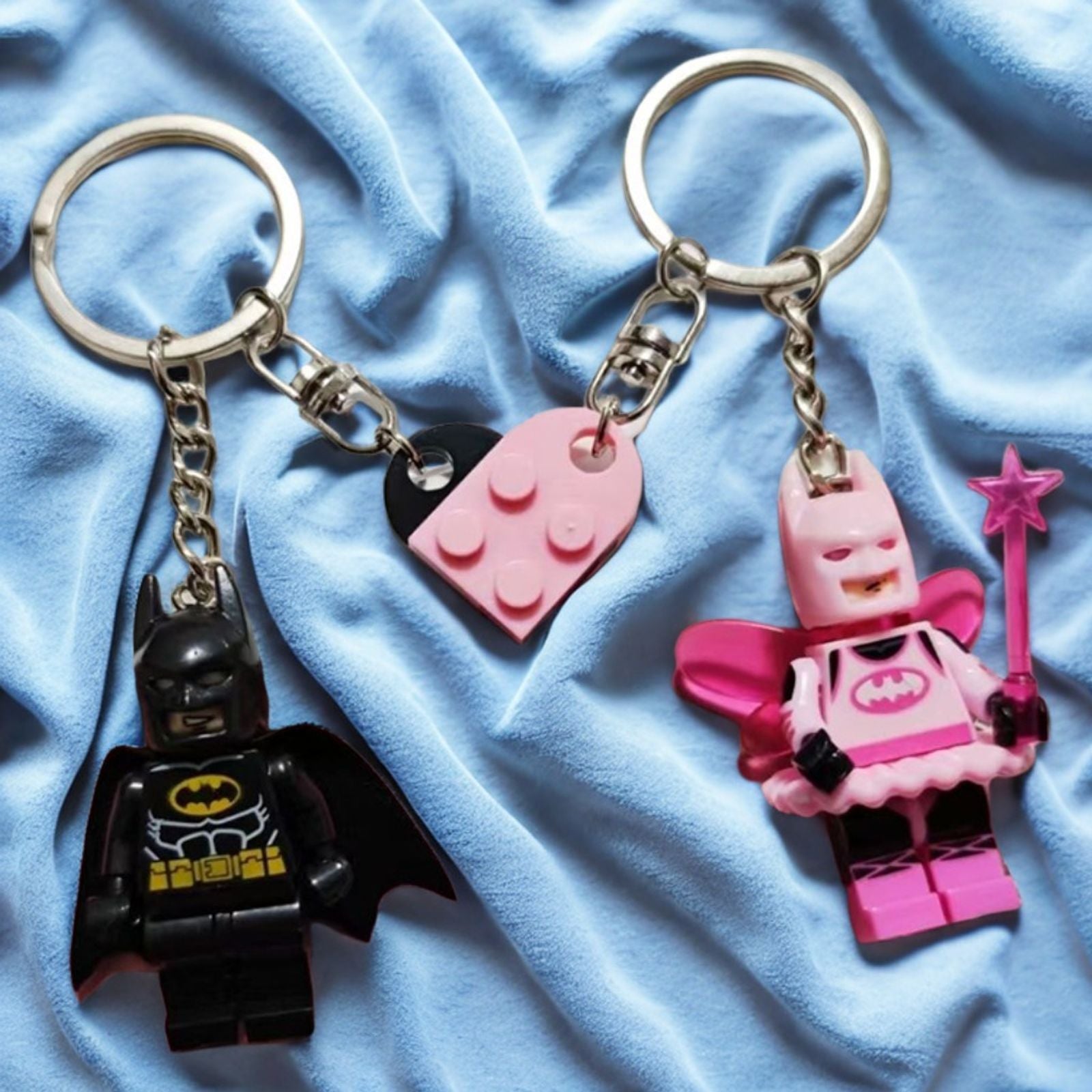 Handmade 3D Bat Couple Keychain Pendant - Y2K Jewelry