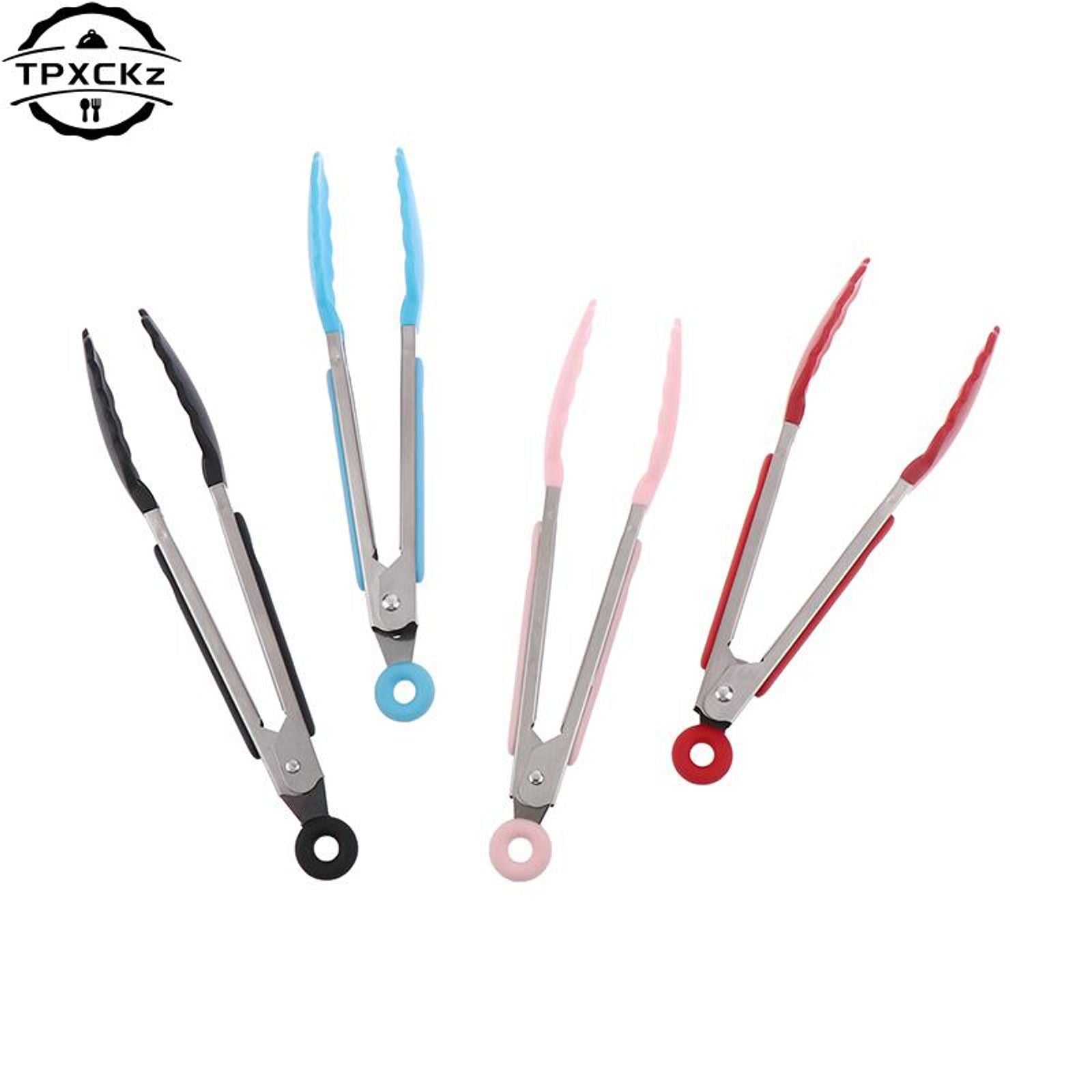 Silicone BBQ Grilling Tongs - Non-Stick Kitchen Tools