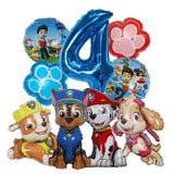 9pcs Cartoon Paw Patrol Foil Balloons for Kids' Birthday