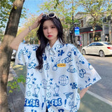 Loose Short Sleeve Hawaiian Beach Shirt for Couples