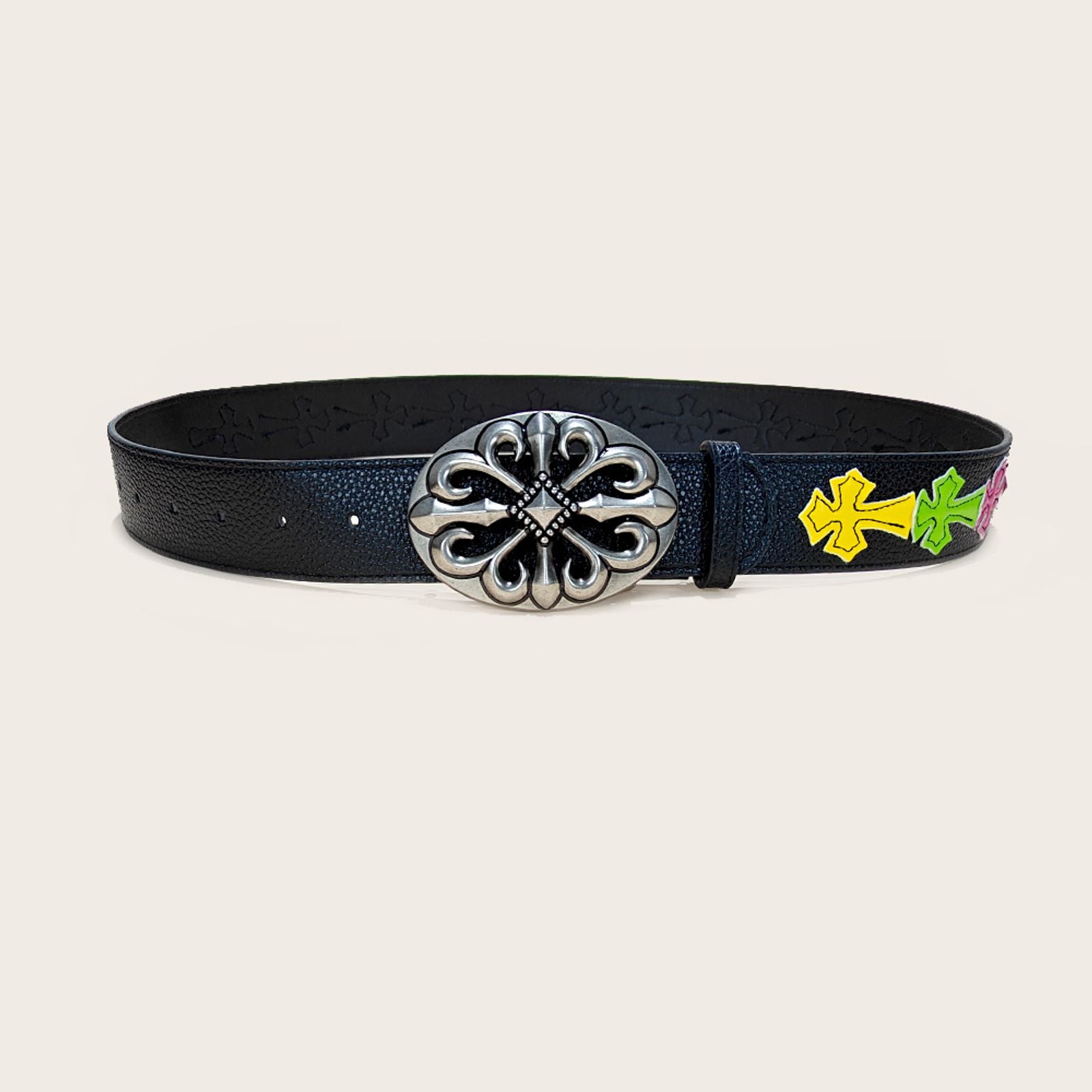 Unisex Luxury Designer Belt with Colorful Retro Punk Style