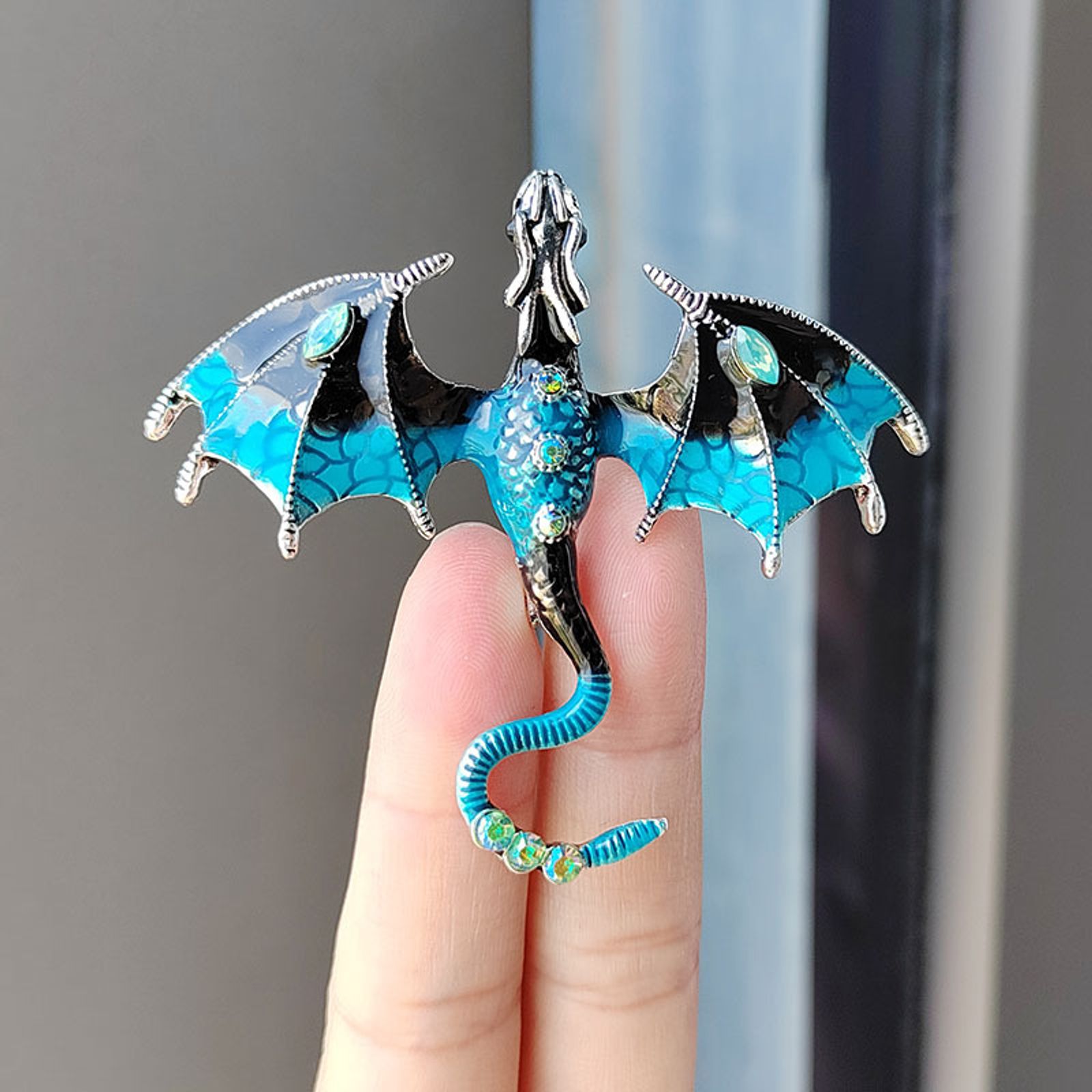 Enamel Dragon Brooch for Men and Women