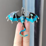 Enamel Dragon Brooch for Men and Women