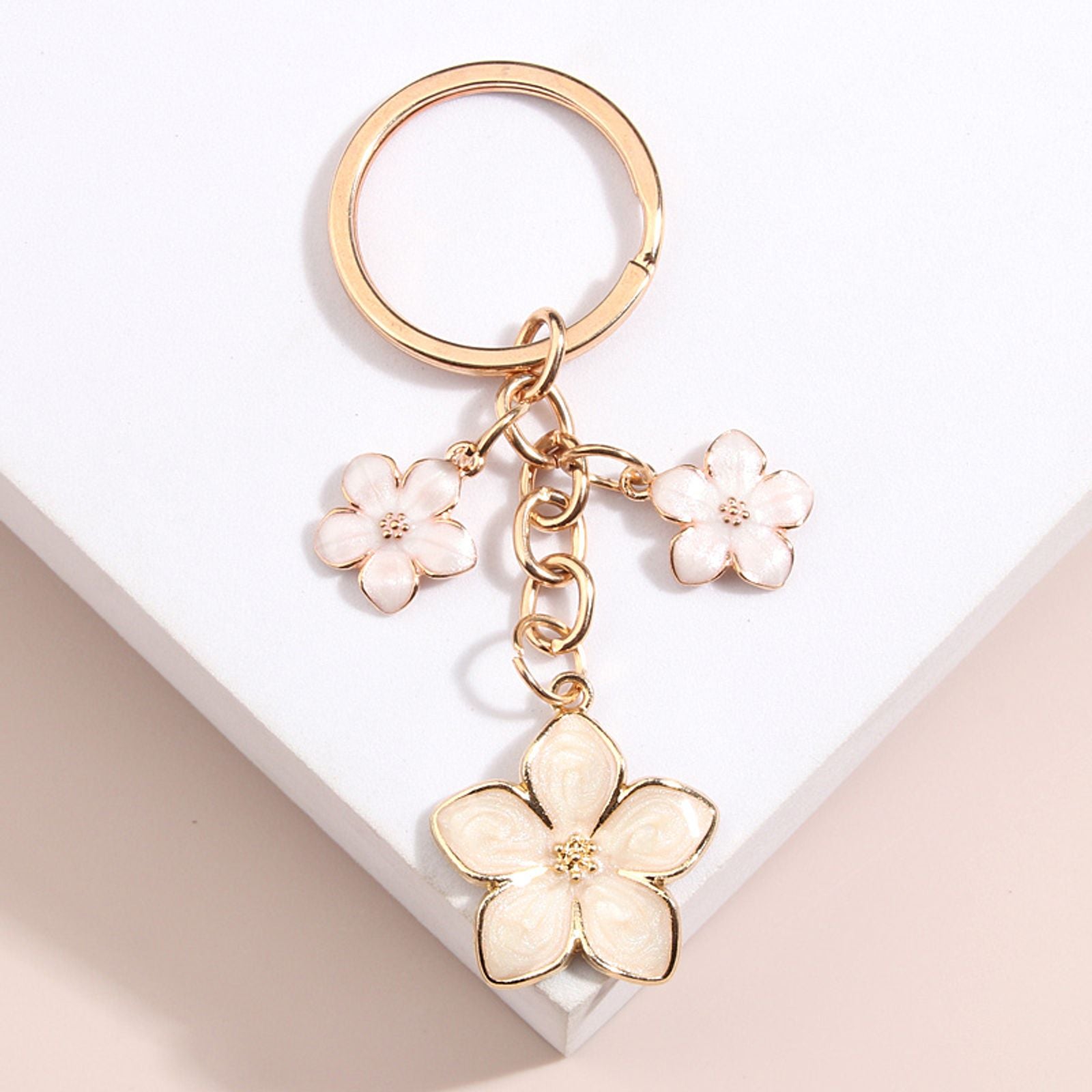Cute Sakura Flower Keychain - Enamel Key Ring for Women