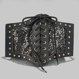 Gothic Plus Size Stretch Lace Cummerbund and Corset Belt