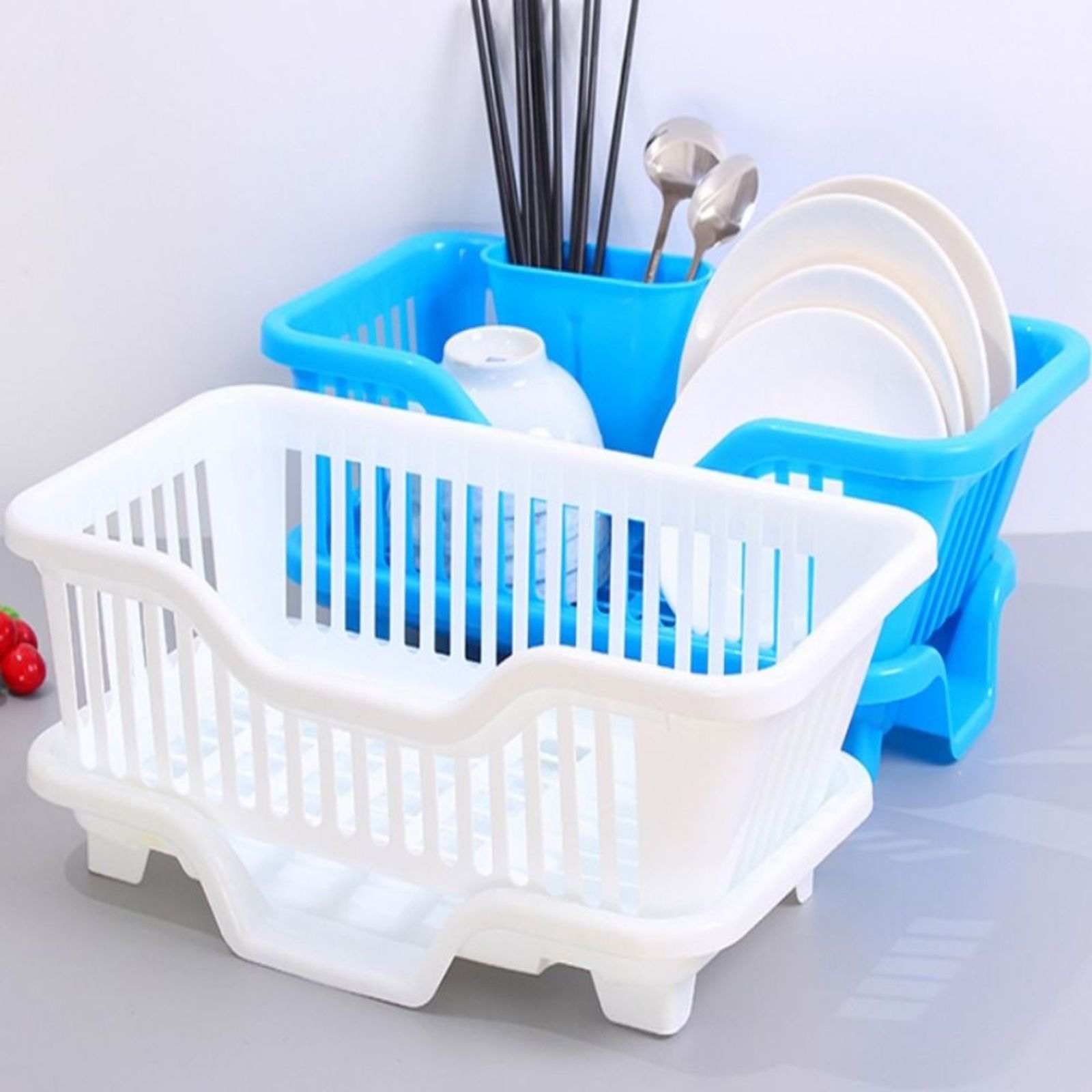 Dish Drying Rack with Drain Board for Kitchen Utensils