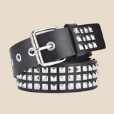 Fashion Square Bead Rivet Punk Belt for Men and Women