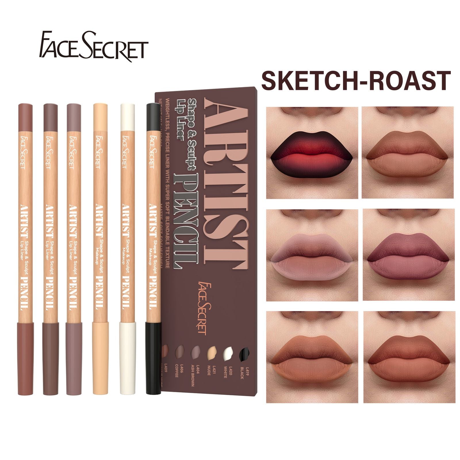 Face Secret Artist Shape Sculpt Lip Liner Pencil Set