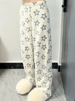 Girls' Thick Star Printed Flannel Sleeping Pants