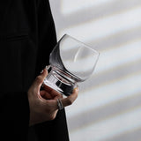 Drum Shaped Glass Tumbler with Thick Base