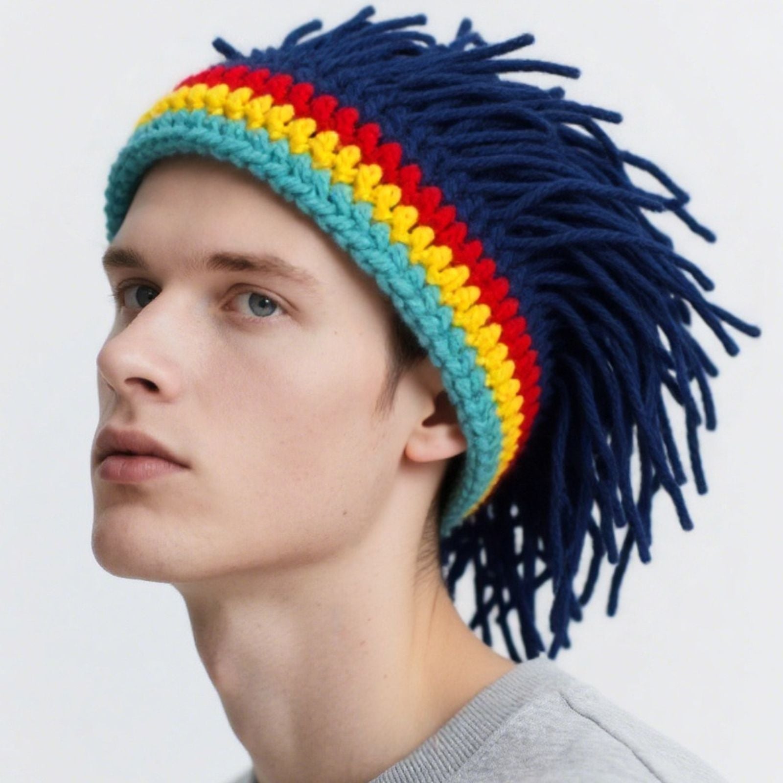 Rebel Rasta Braid Cap - Unisex Winter Knit Beanie