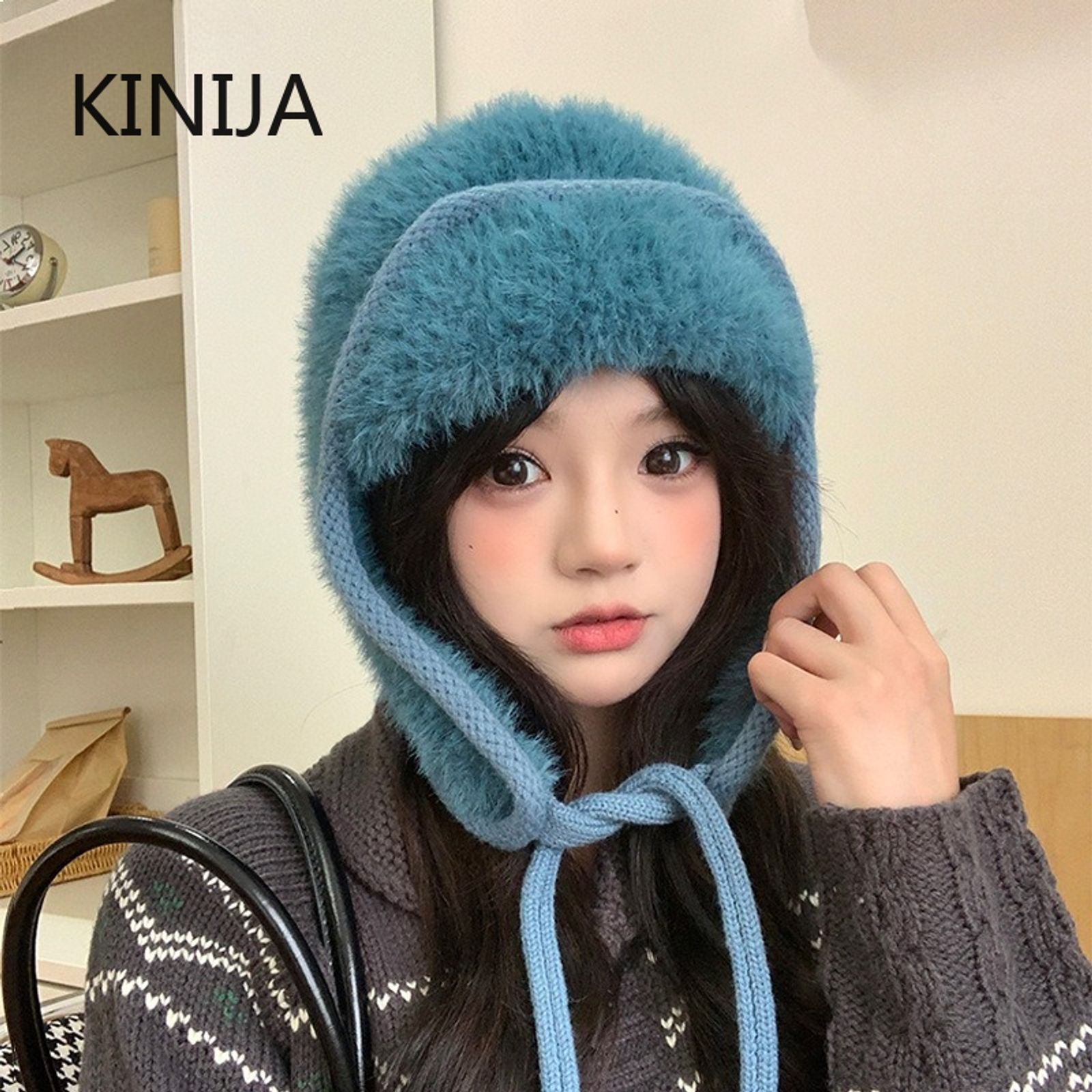 Cozy Winter Earflaps Beanie Hat for Women