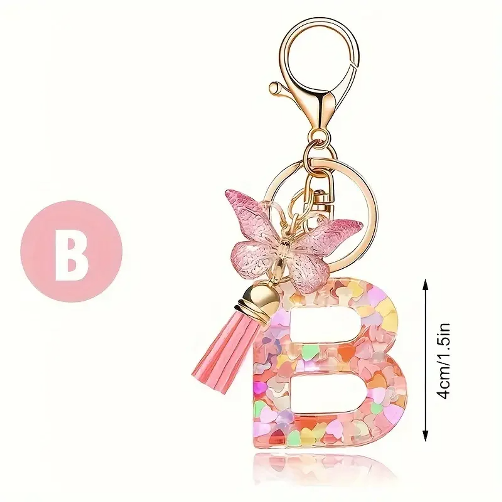 A-Z Letters Keychain Metal Holder for Women