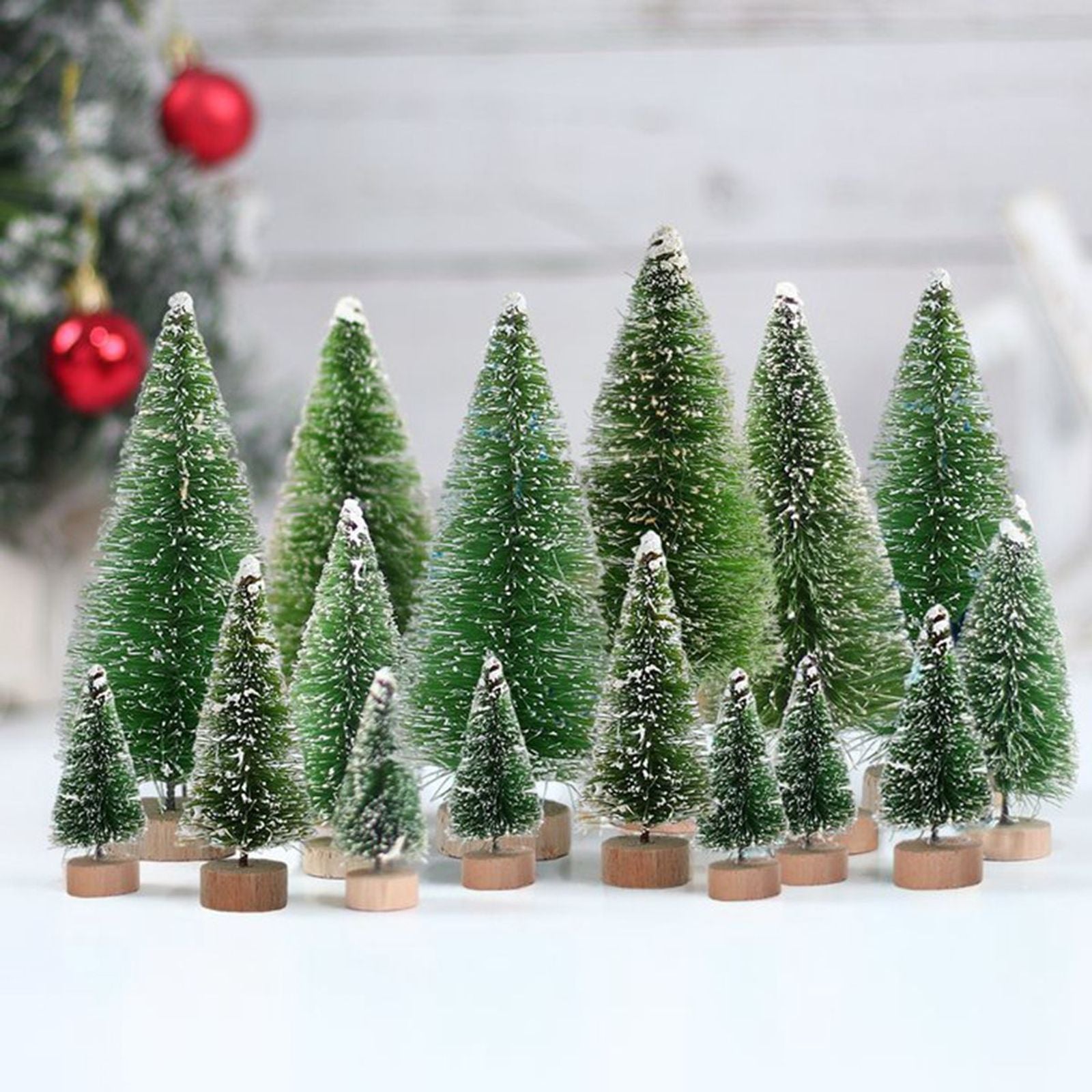 Mini Wooden Christmas Tree in Blue Green White Gold