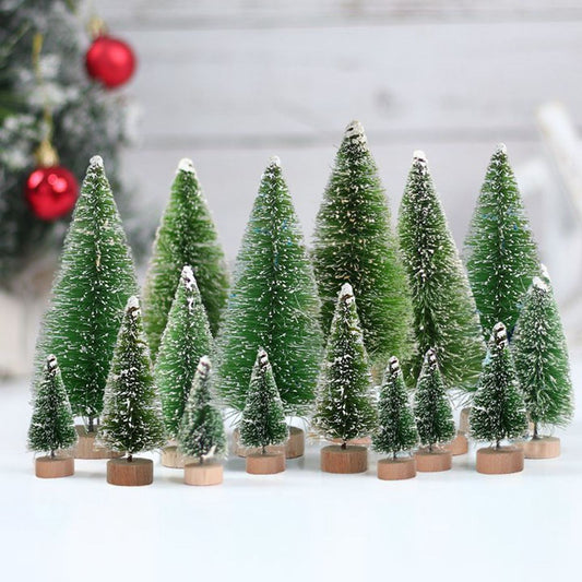 Mini Wooden Christmas Tree in Blue Green White Gold