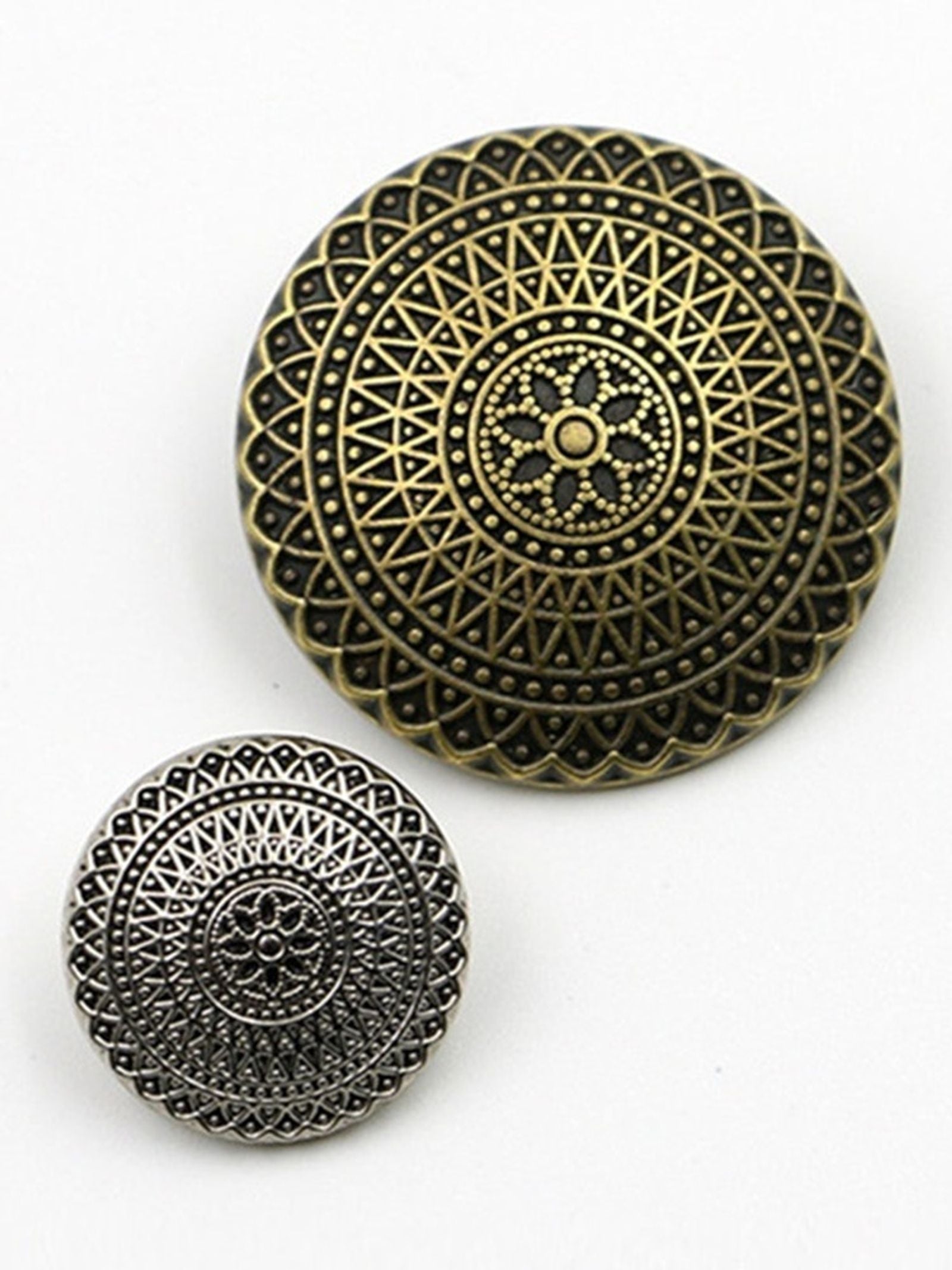 10pcs Vintage Pattern Metal Shank Buttons for Clothing