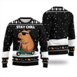 Stay Chill Capybara Riding Scooter Print Sweatshirt