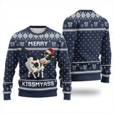 Funny Cow Santa Hat Christmas Ugly Hoodie for Women