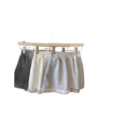 Grey Lace Trim High Waist Casual Shorts for Women
