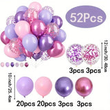 52PCS Macaron Pink and Purple Balloon Set for Parties