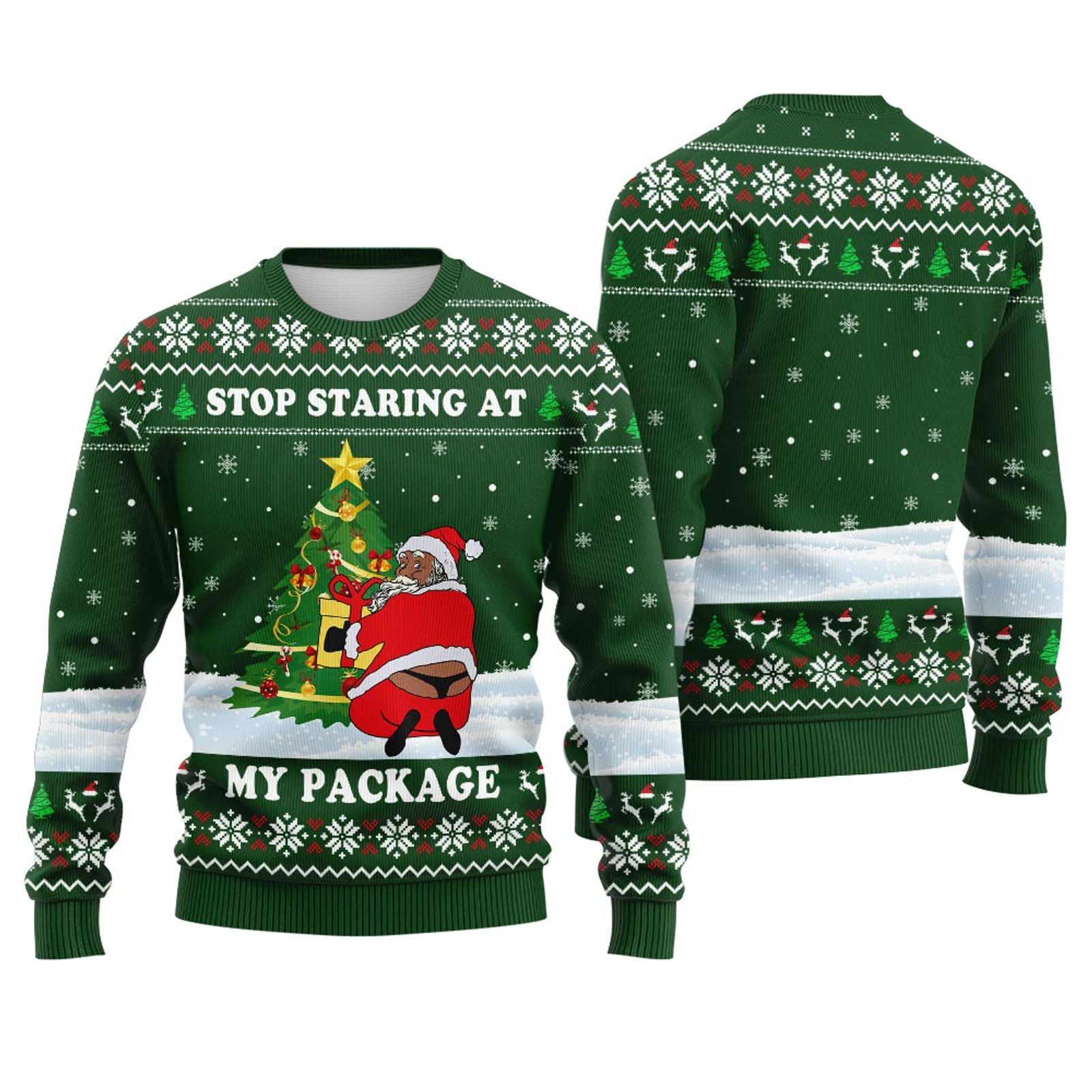 Funny Black Santa Print Sweatshirt for Women