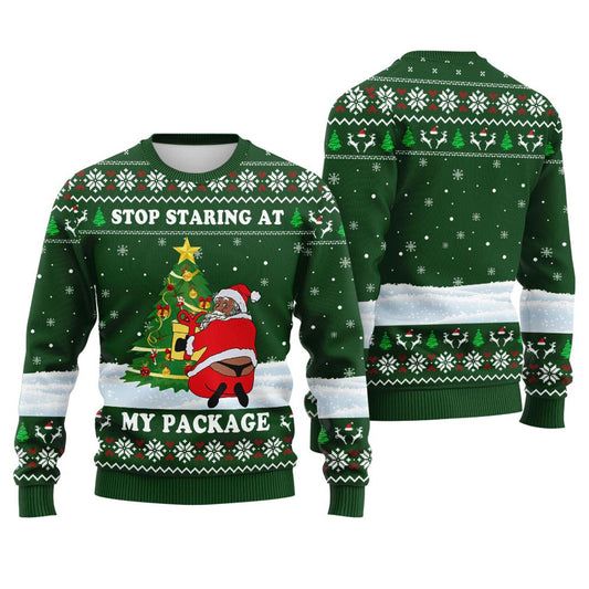 Funny Black Santa Print Sweatshirt for Women