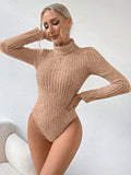 Autumn Women’s Solid Turtleneck Bodysuit