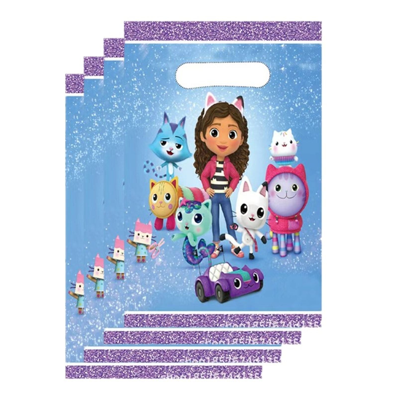 Gabby Dollhouse Theme Plastic Gift Bags for Kids' Parties