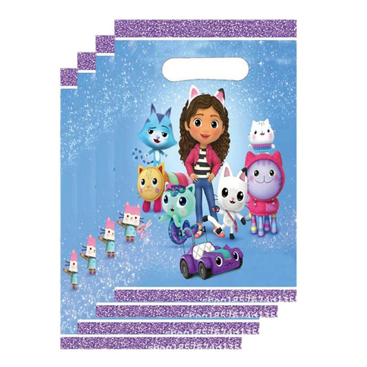 Gabby Dollhouse Theme Plastic Gift Bags for Kids' Parties