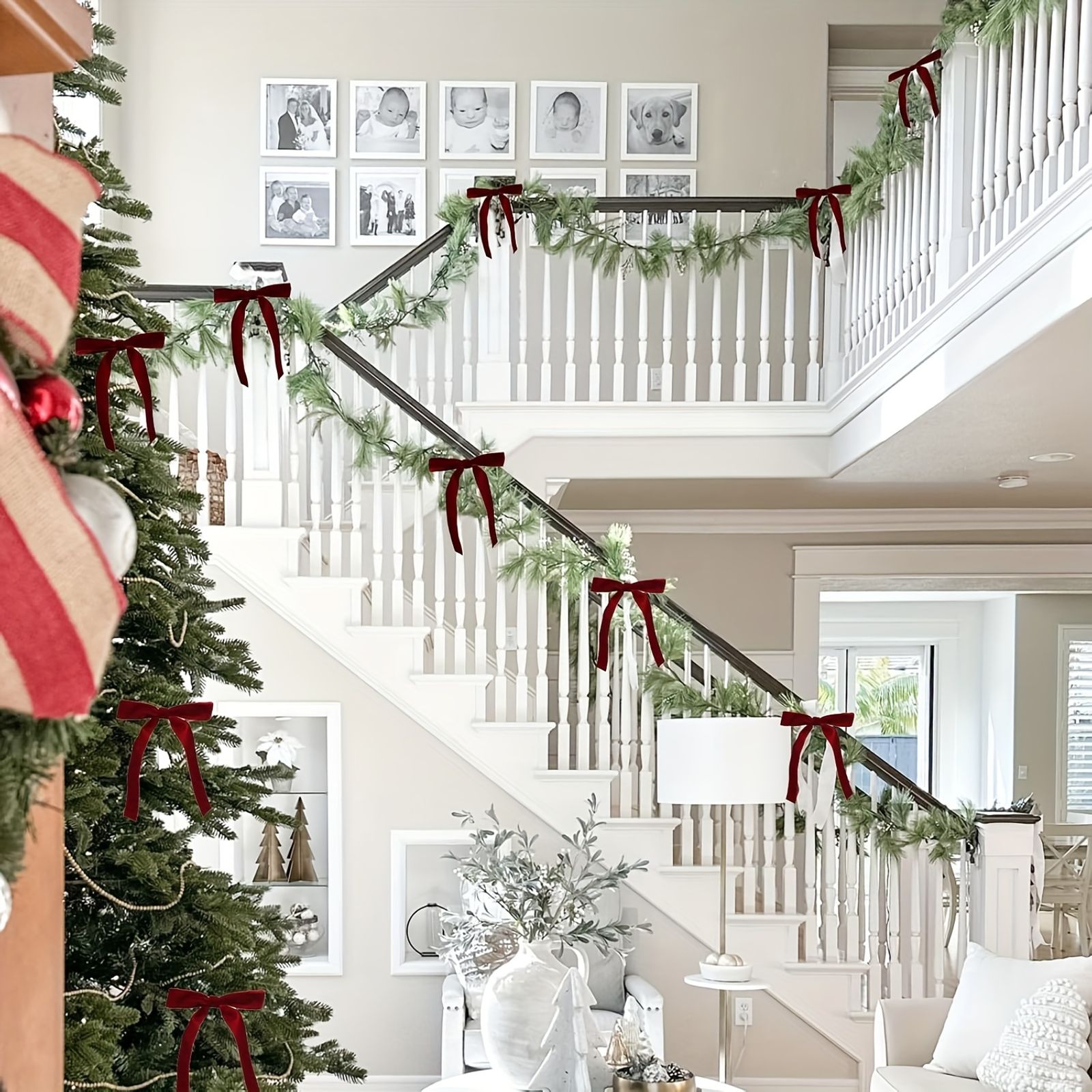 20pcs Burgundy Velvet Bows for Christmas Tree Decoration