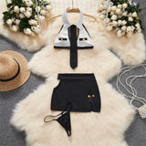 Black Cute Lolita Mini Dress with Ruffle Bow