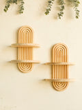 Boho Style Wooden Geometric Wall Shelves