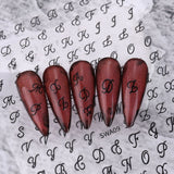 4pcs Alphabet Nail Stickers - Roman Letter Design