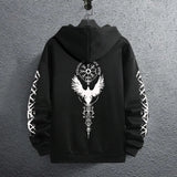 Men's Black Casual Hoodie for Autumn and Winter