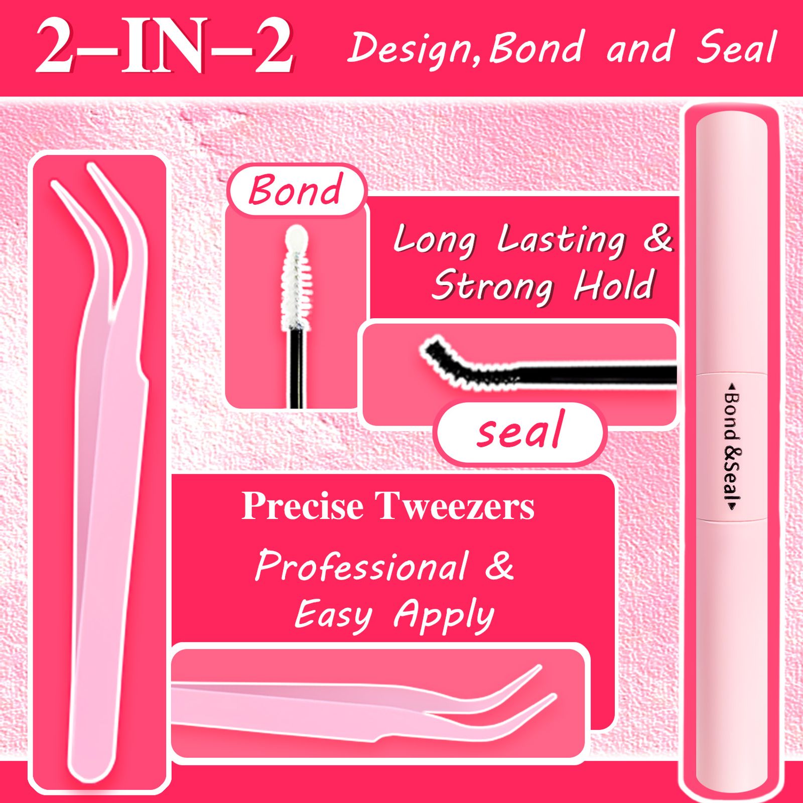 DIY Eyelash Extension Kit with Tweezers and Glue