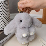 Yupsk 15cm Multi-Color Rabbit Fur Keychain for Women