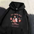 Women's Cute Strawberry Rabbit Printed Hoodie