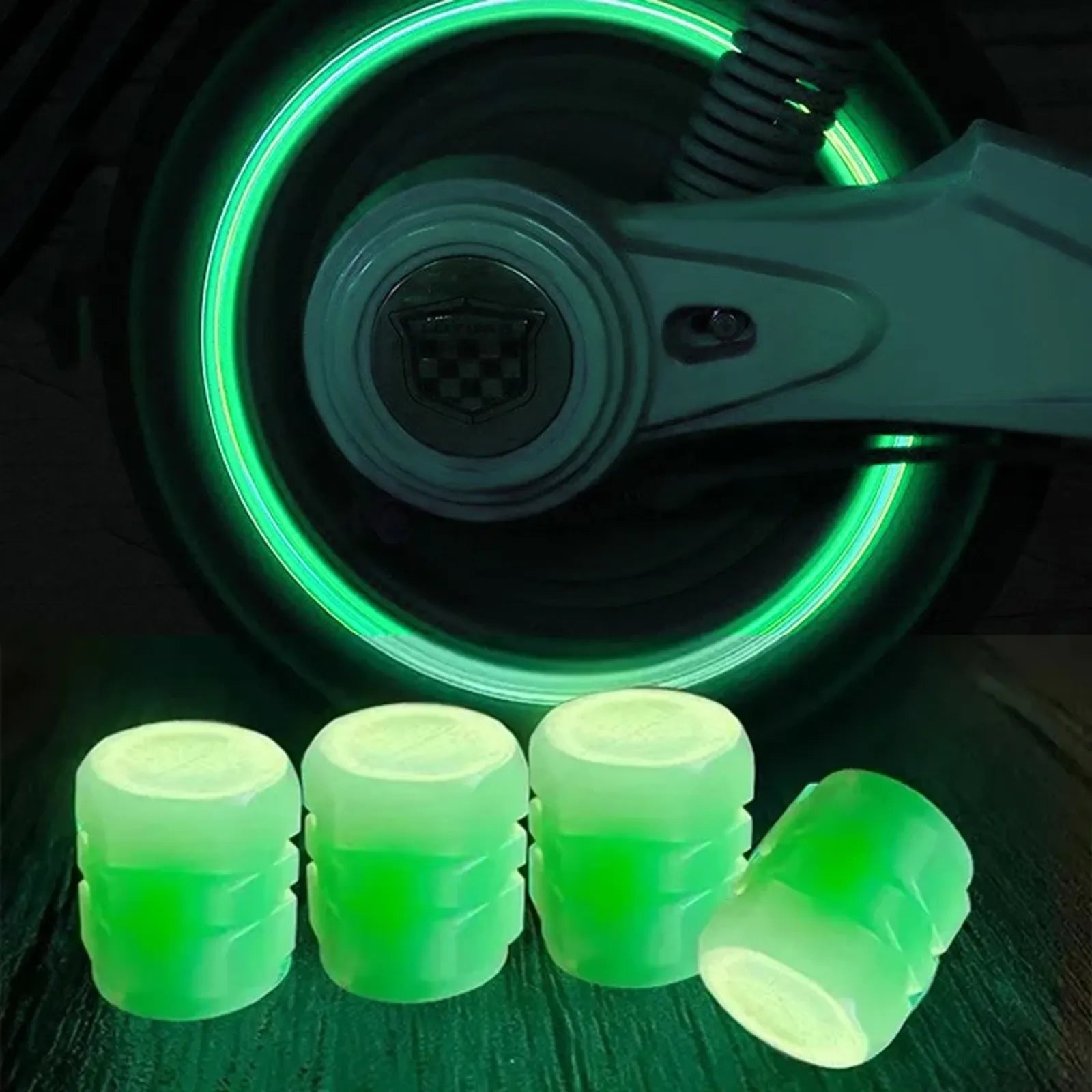 Luminous Car Tire Valve Caps - Fluorescent Glowing Decor