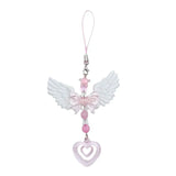 Lovely Wings Bow Heart Mobile Strap Pendant Chain