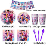 Kpop Demon Hunter Birthday Party Decoration Set